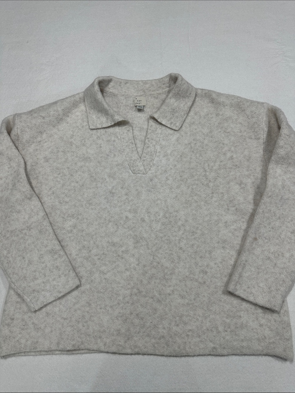 NWT A New Day Soft Polo Sweater - Light Heather Gray, XL